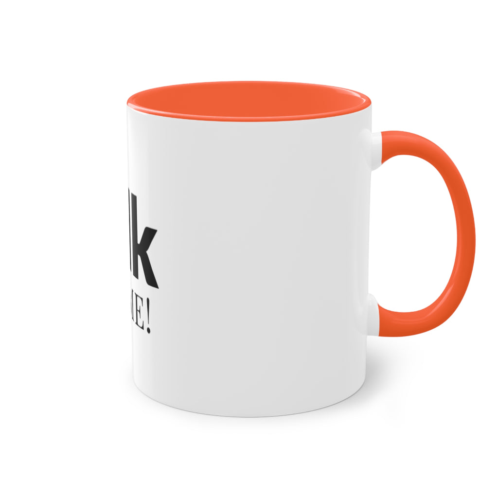 Talk To Me! Two-Tone Coffee Mug – 11oz Bold Typography Conversation Starter
