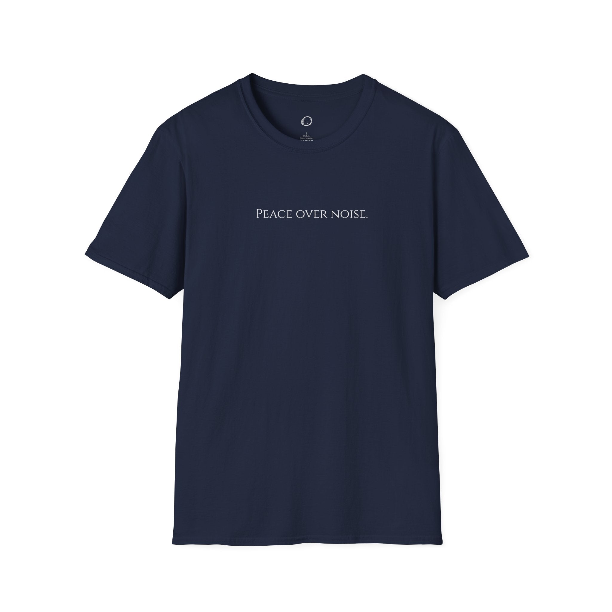 Peace Over Noise T-Shirt — Minimalist Mindfulness Tee