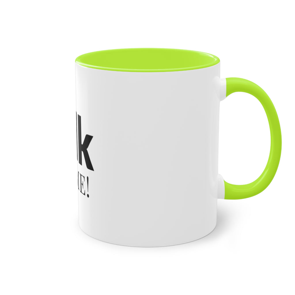 Talk To Me! Two-Tone Coffee Mug – 11oz Bold Typography Conversation Starter