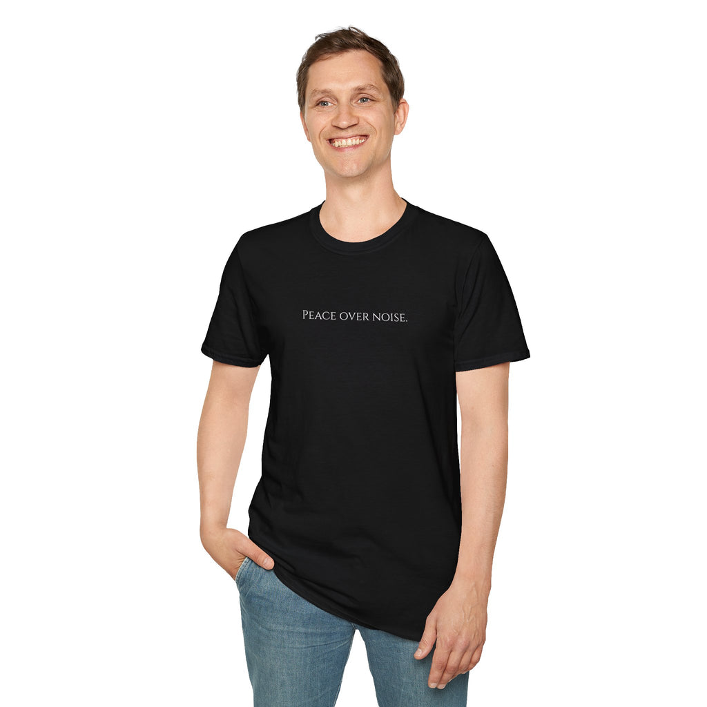 Peace Over Noise T-Shirt — Minimalist Mindfulness Tee
