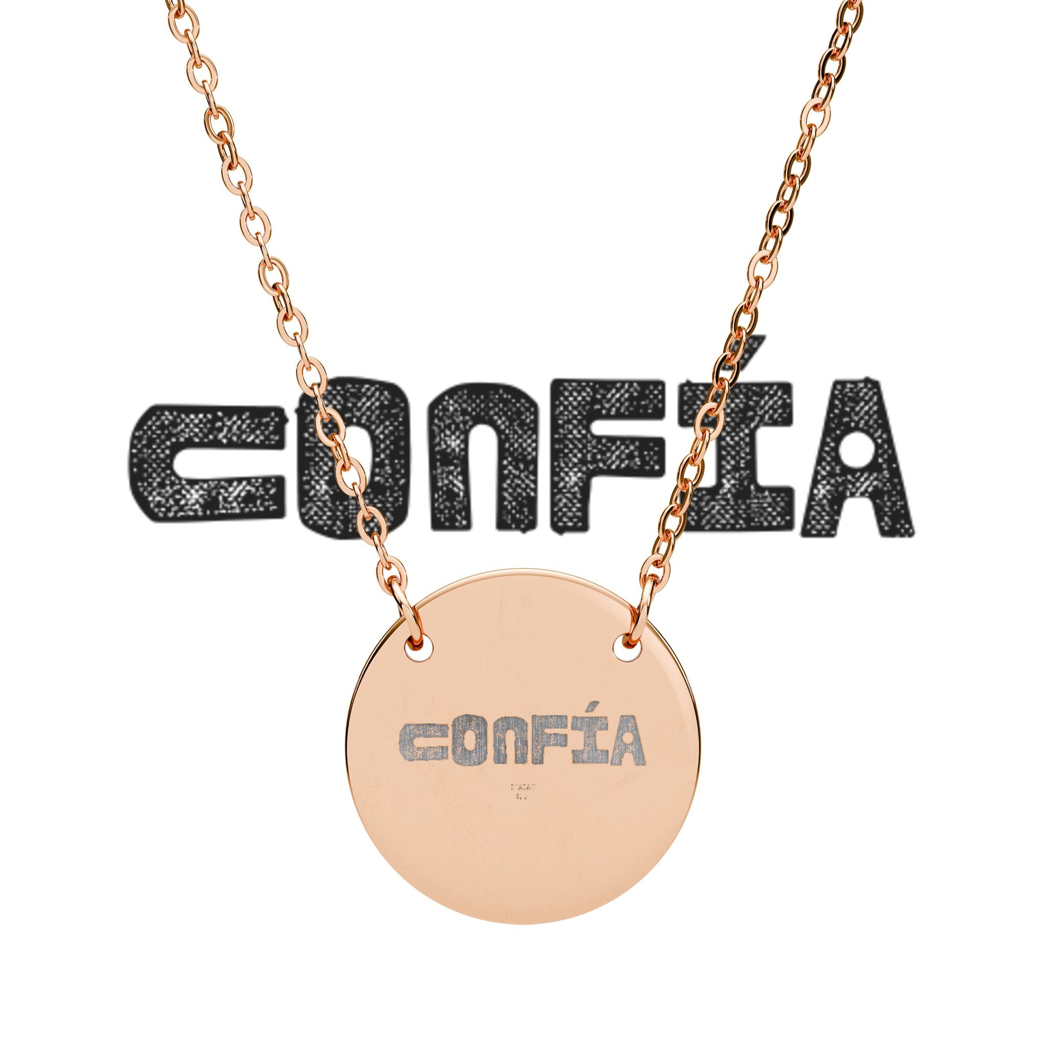 Engravable Circle Necklace, Personalized Round Pendant Necklace | Silver or Rose Gold