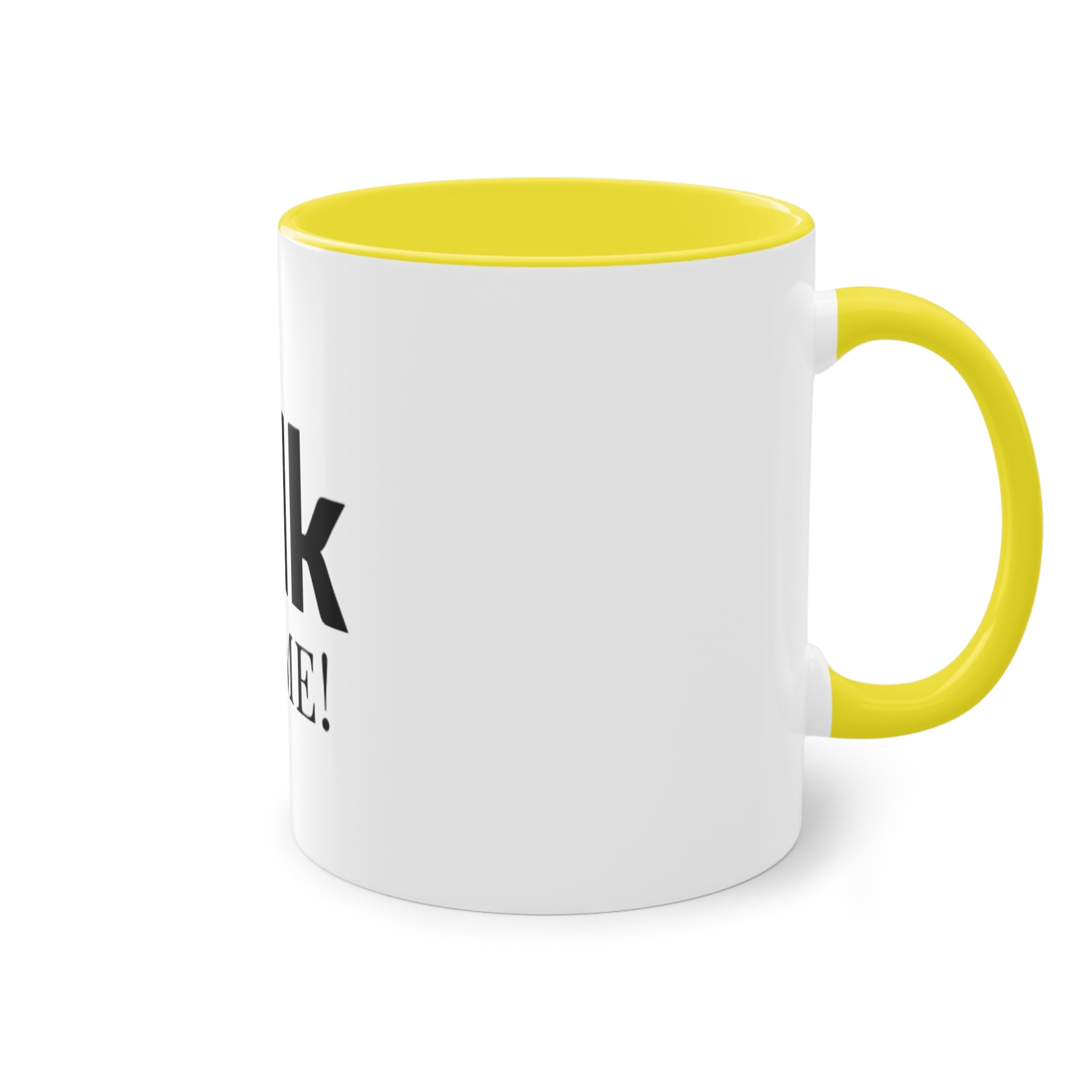 Talk To Me! Two-Tone Coffee Mug – 11oz Bold Typography Conversation Starter