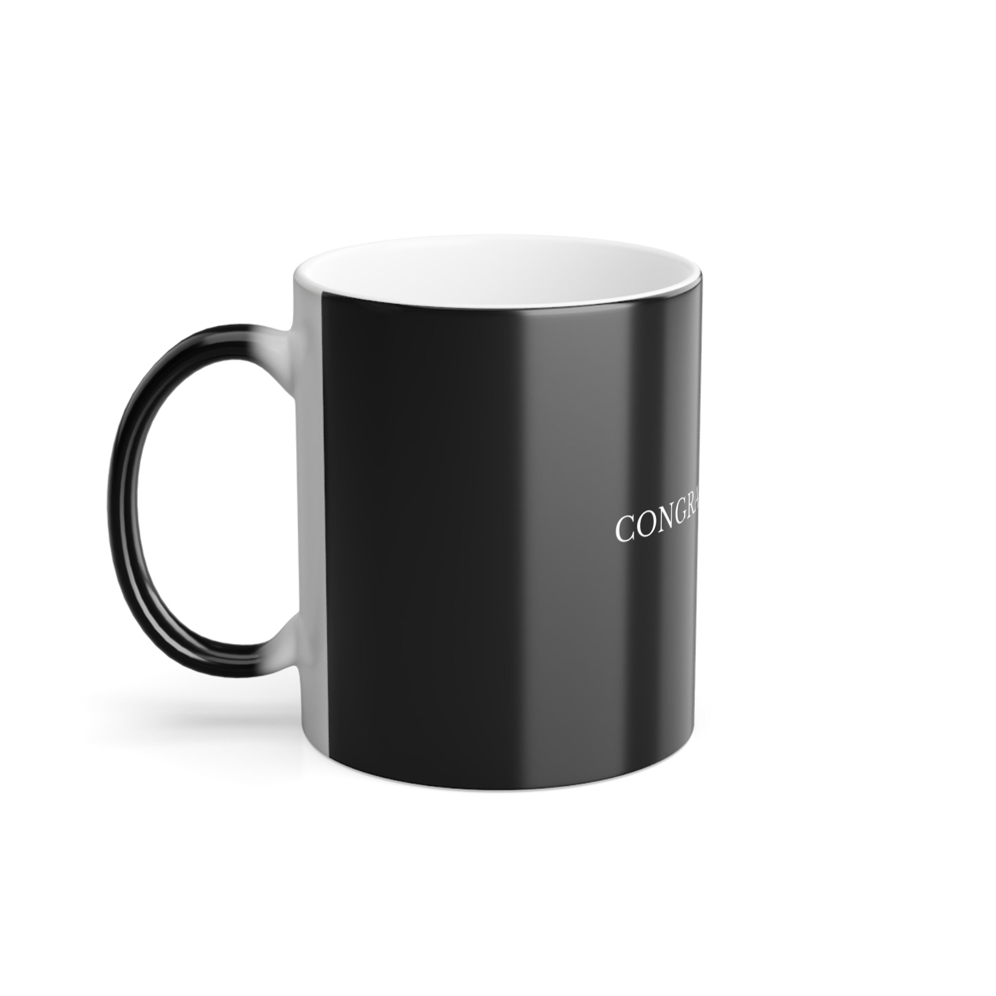 Congratulations Color-Changing Mug — 11oz Heat Reveal Surprise Gift
