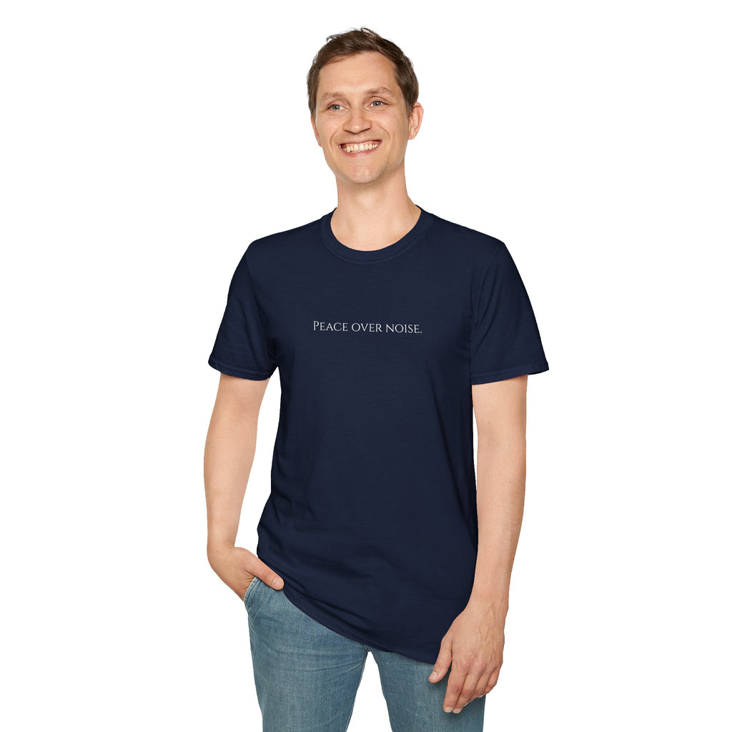 Peace Over Noise T-Shirt — Minimalist Mindfulness Tee