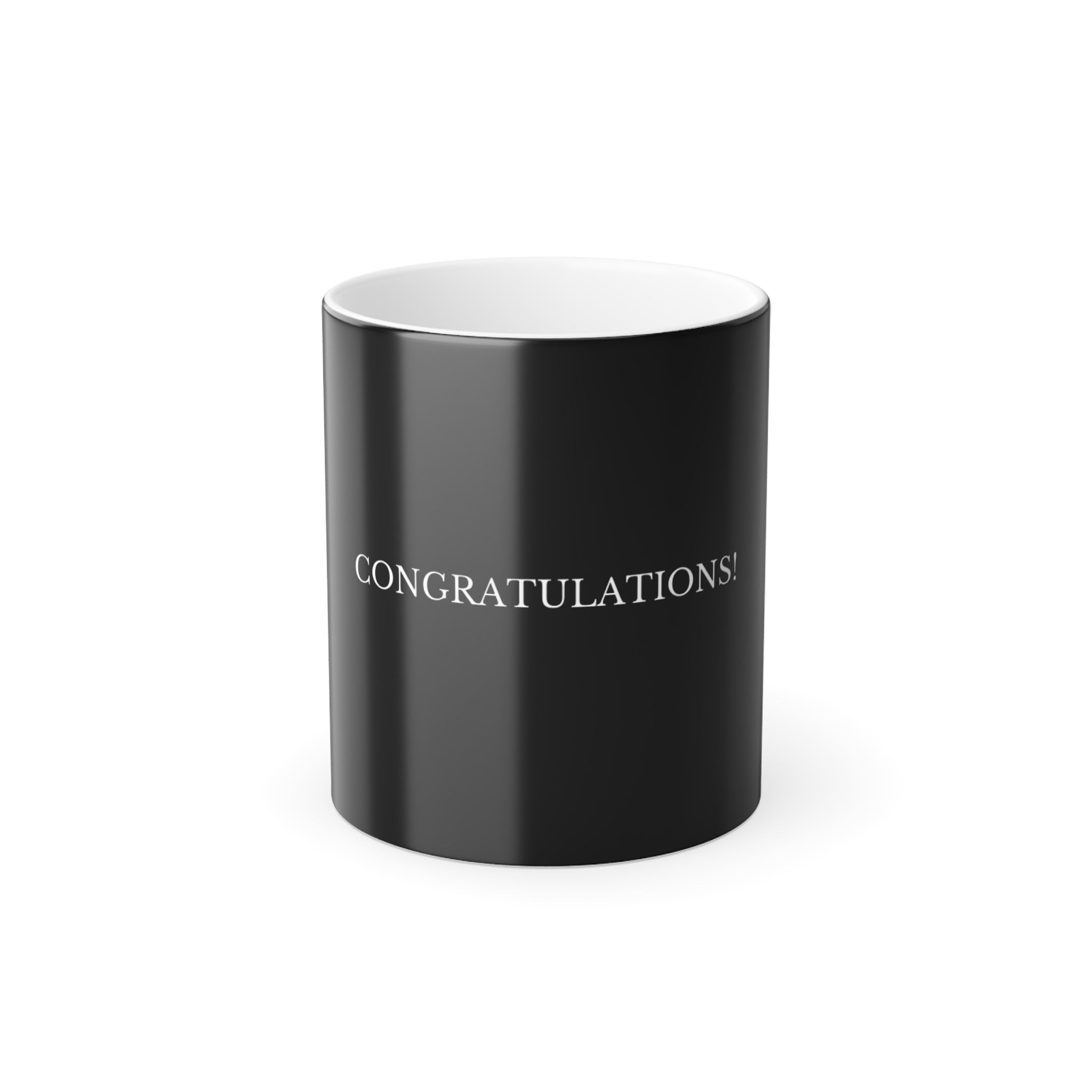 Congratulations Color-Changing Mug — 11oz Heat Reveal Surprise Gift