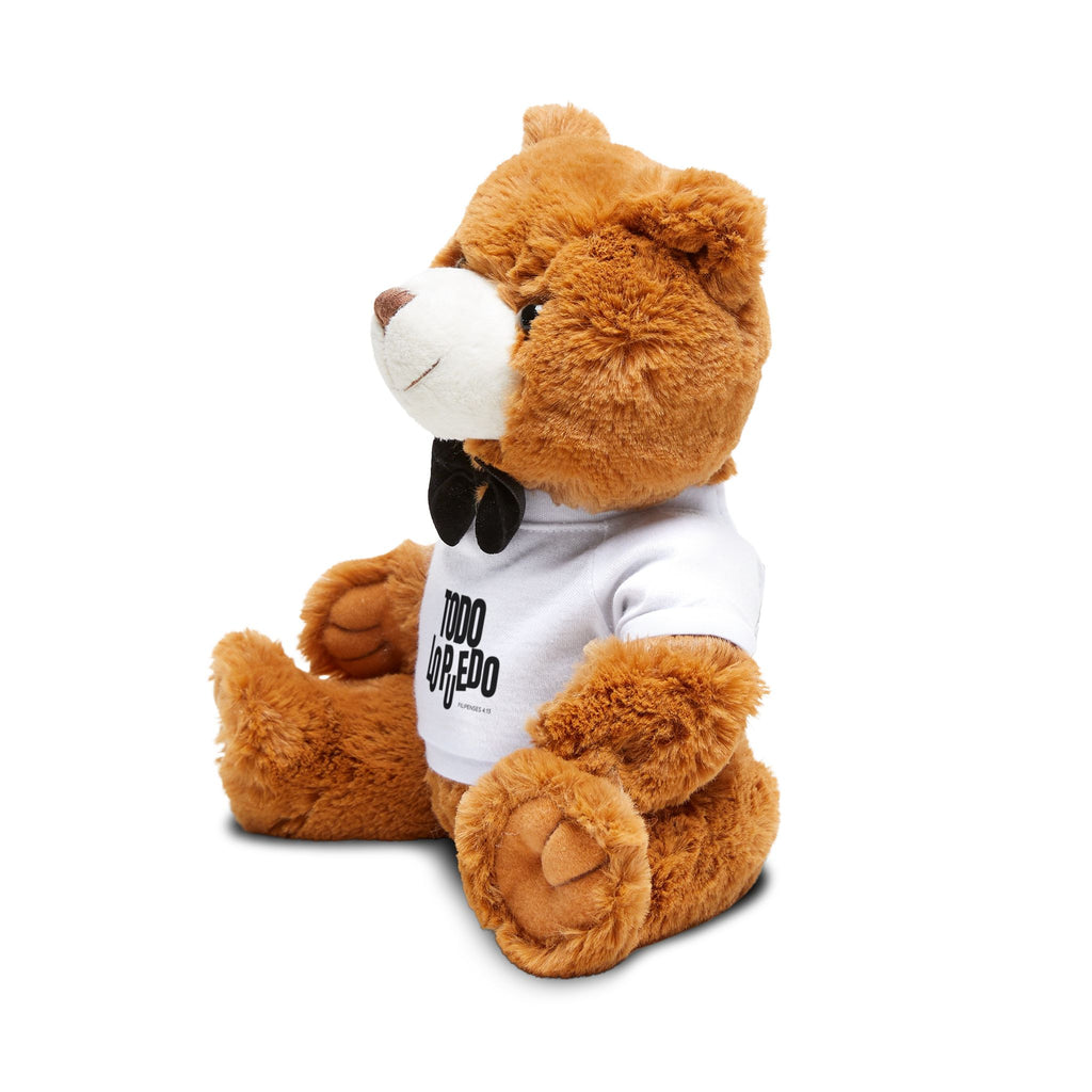 Plush Teddy Bear with White T-Shirt – "TODO LO PUEDO" Cute Gift Plushie