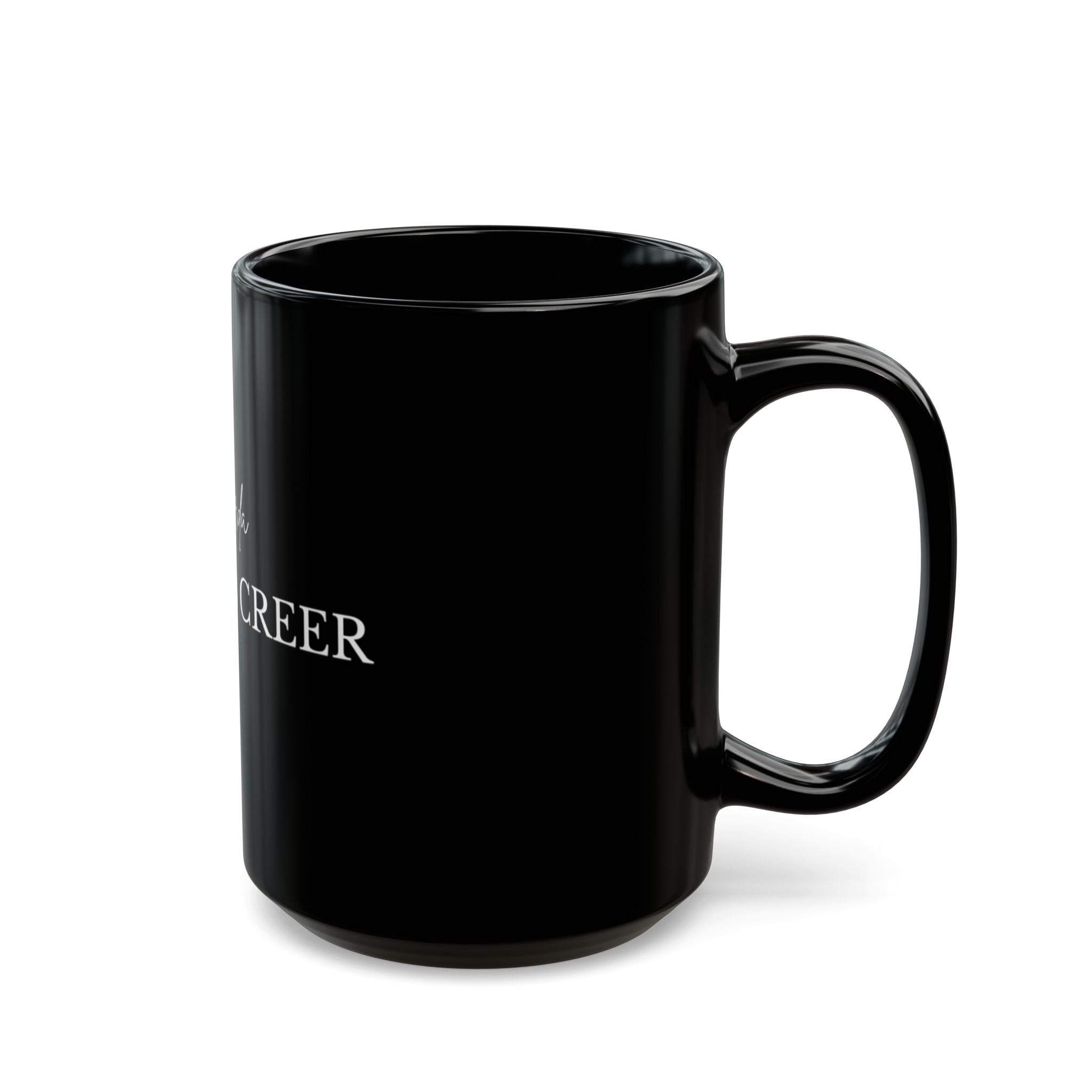 Hoy eliges CREER Mug | Black ceramic inspirational coffee cup