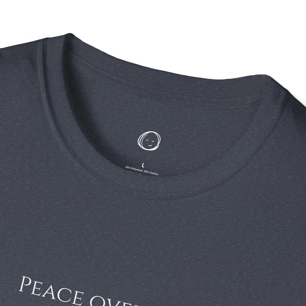 Peace Over Noise T-Shirt — Minimalist Mindfulness Tee
