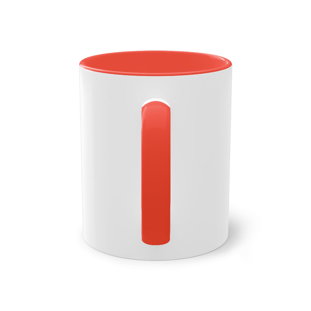 Talk To Me! Two-Tone Coffee Mug – 11oz Bold Typography Conversation Starter