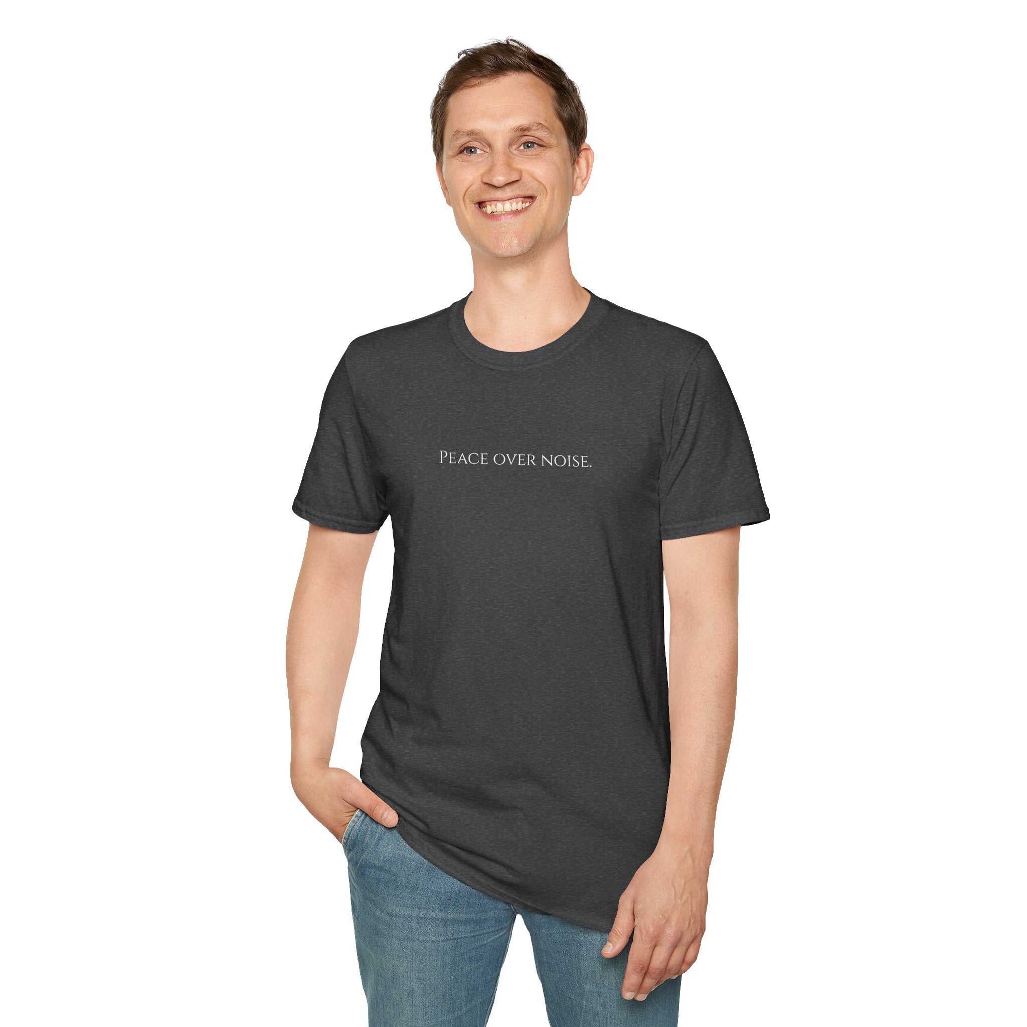Peace Over Noise T-Shirt — Minimalist Mindfulness Tee