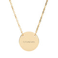 Engraved Round Disk Necklace, Circle Pendant Necklace | Personalized Engraving