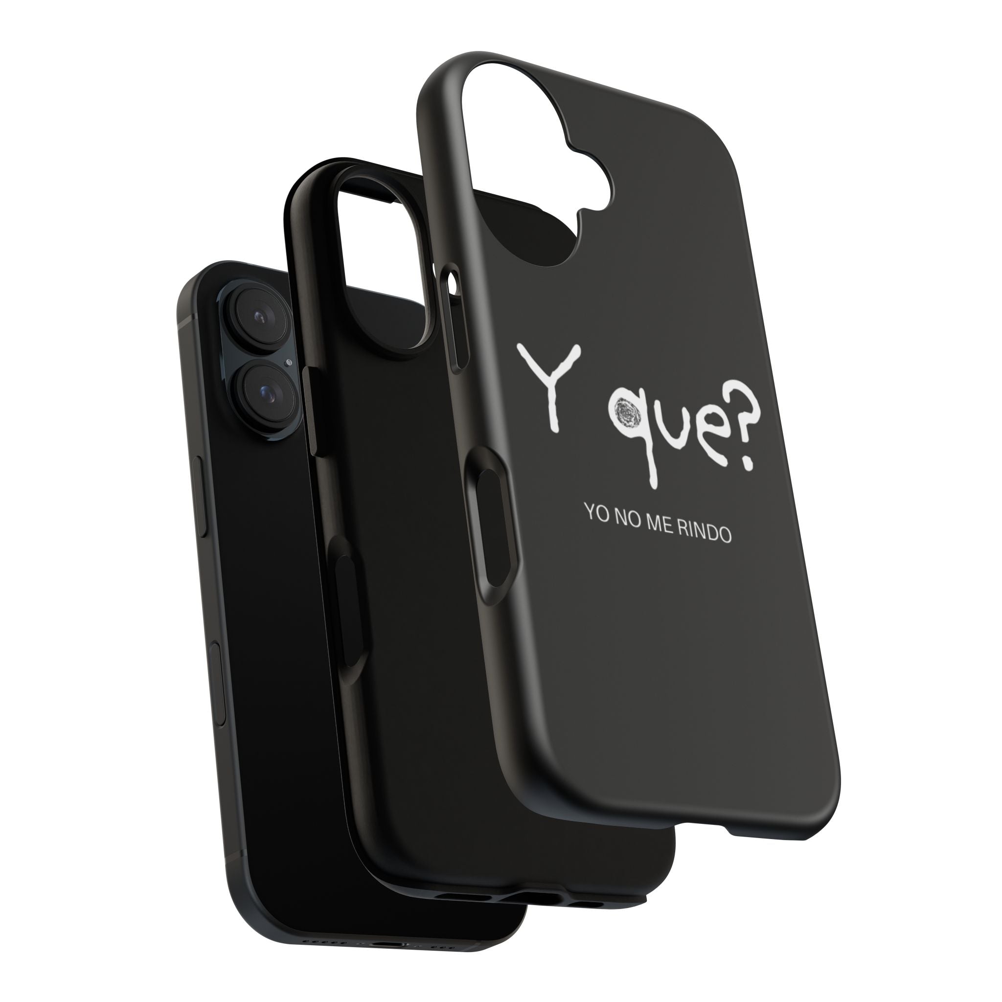 Phone Case — "Y que? Yo no me rindo" Black Tough Protective Cover