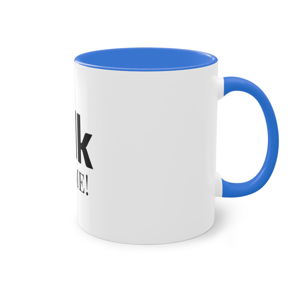 Talk To Me! Two-Tone Coffee Mug – 11oz Bold Typography Conversation Starter