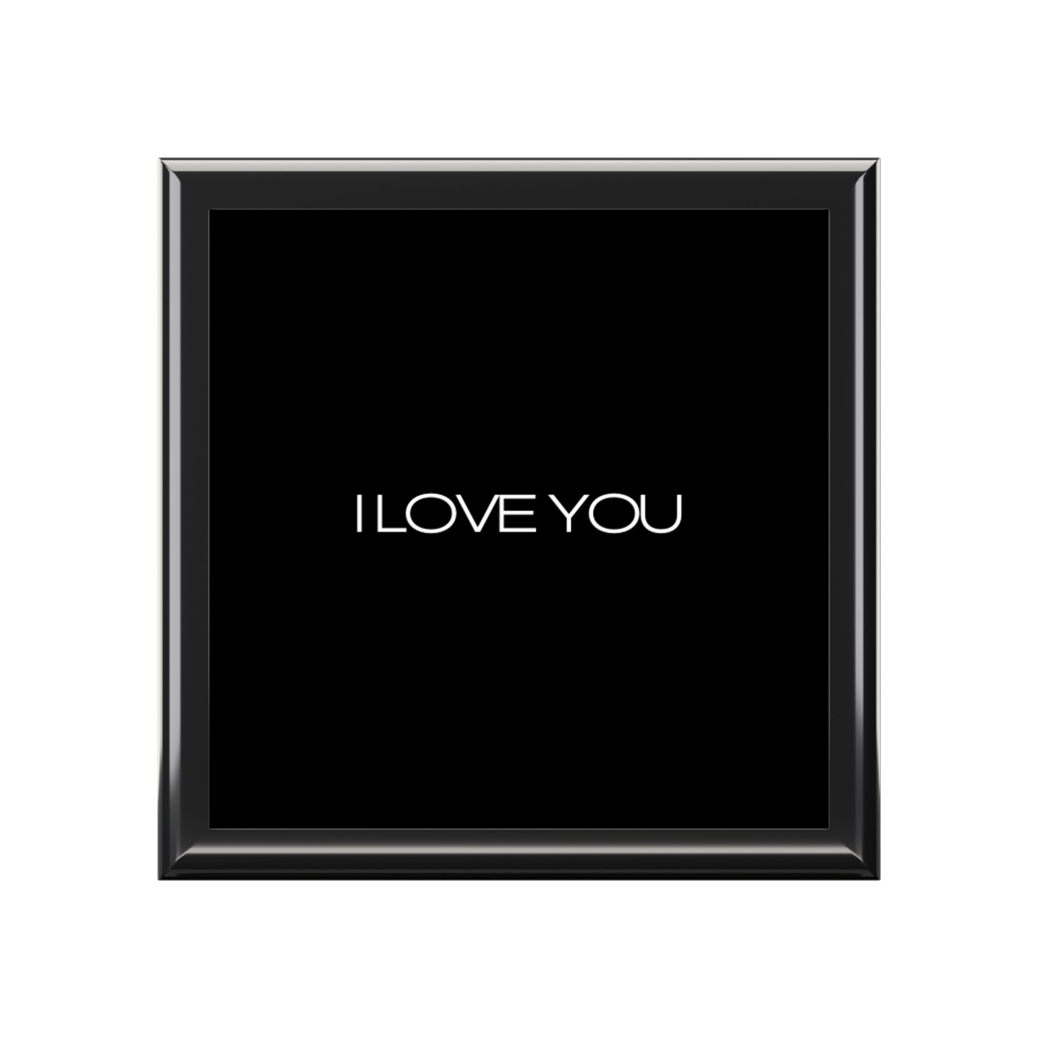 I Love You Black Lacquer Jewelry Box — Romantic Keepsake Gift