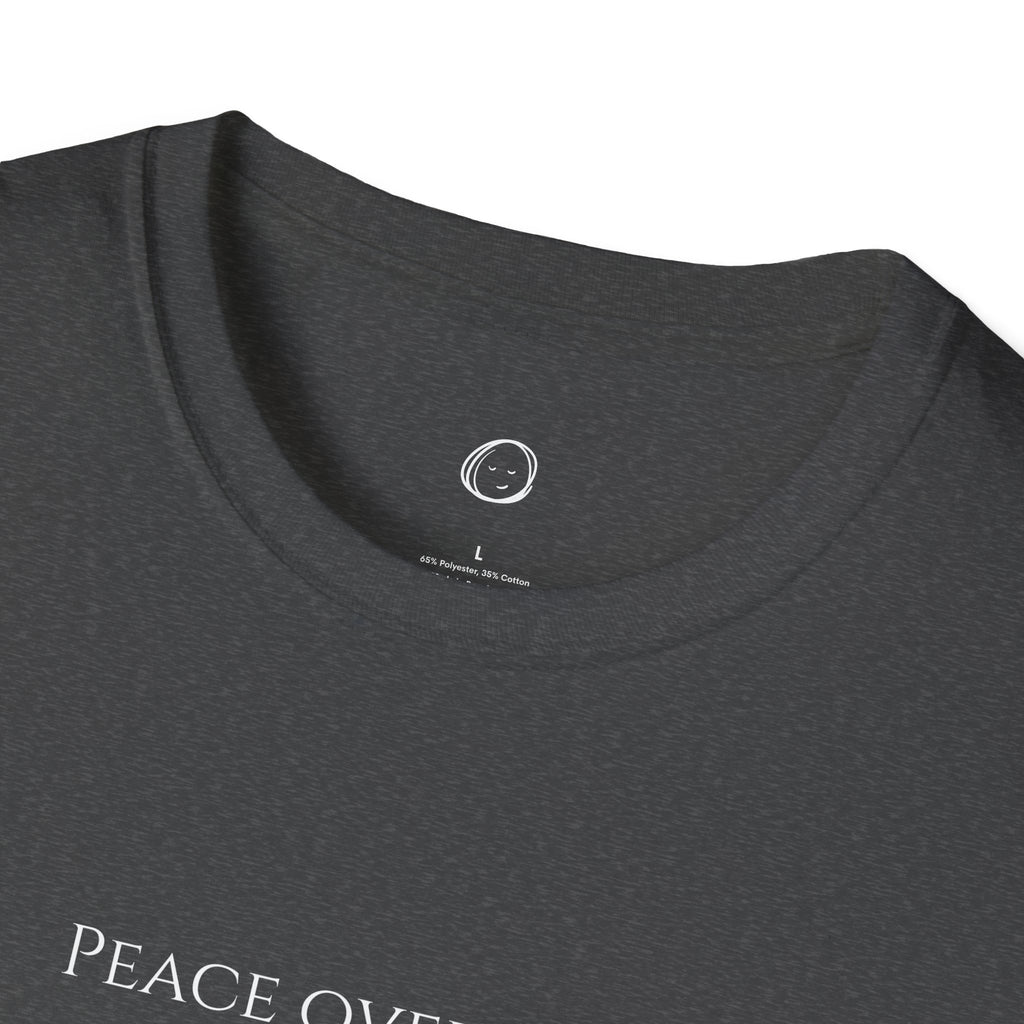 Peace Over Noise T-Shirt — Minimalist Mindfulness Tee