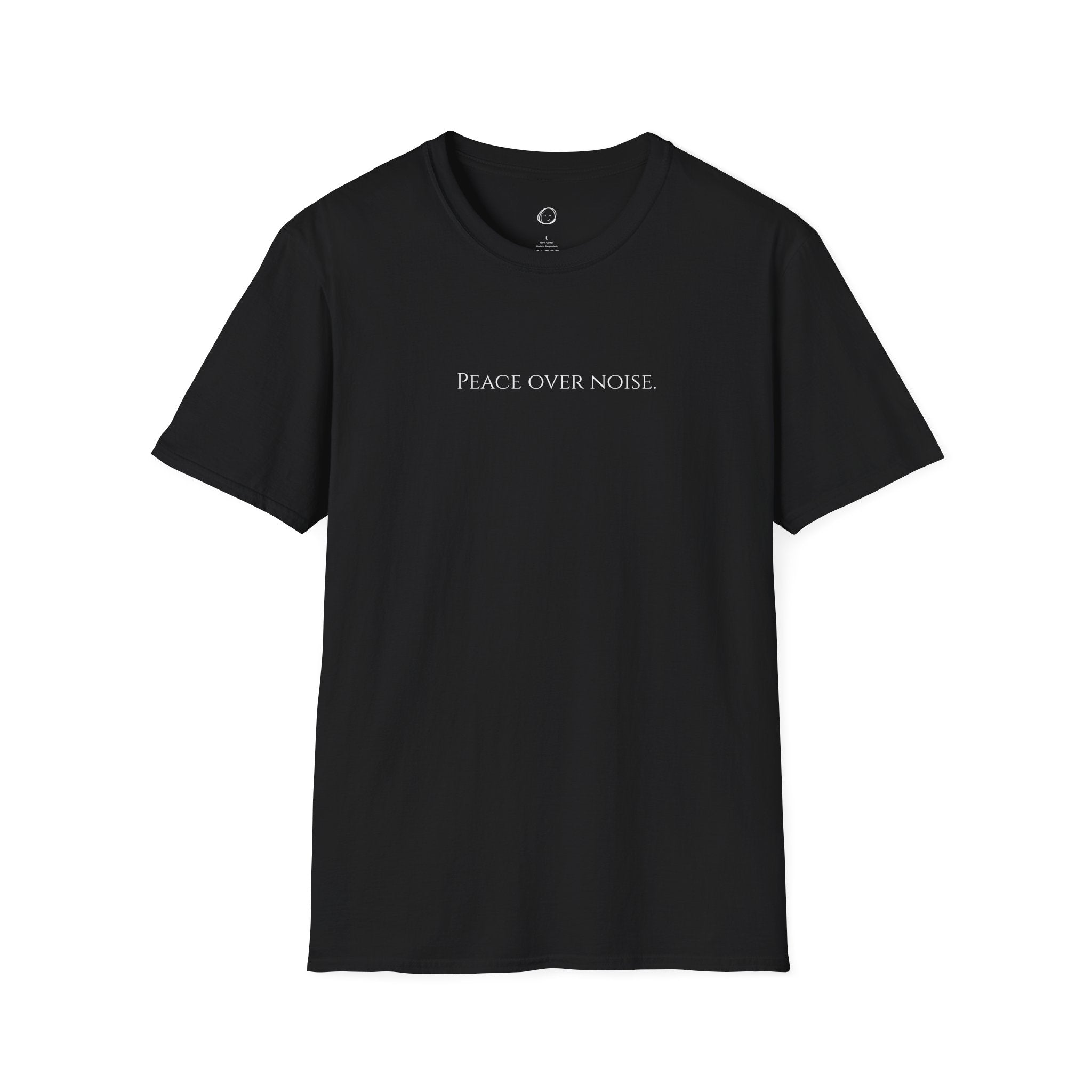 Peace Over Noise T-Shirt — Minimalist Mindfulness Tee