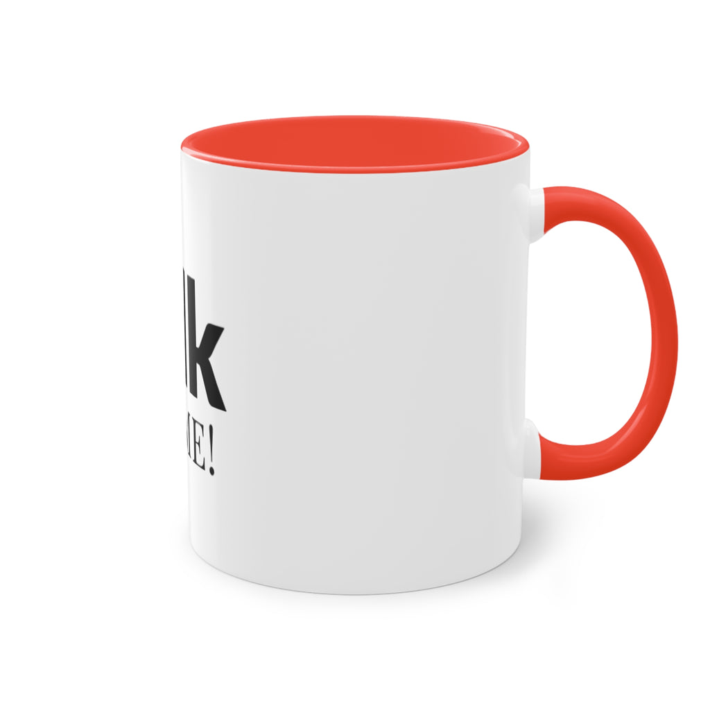 Talk To Me! Two-Tone Coffee Mug – 11oz Bold Typography Conversation Starter