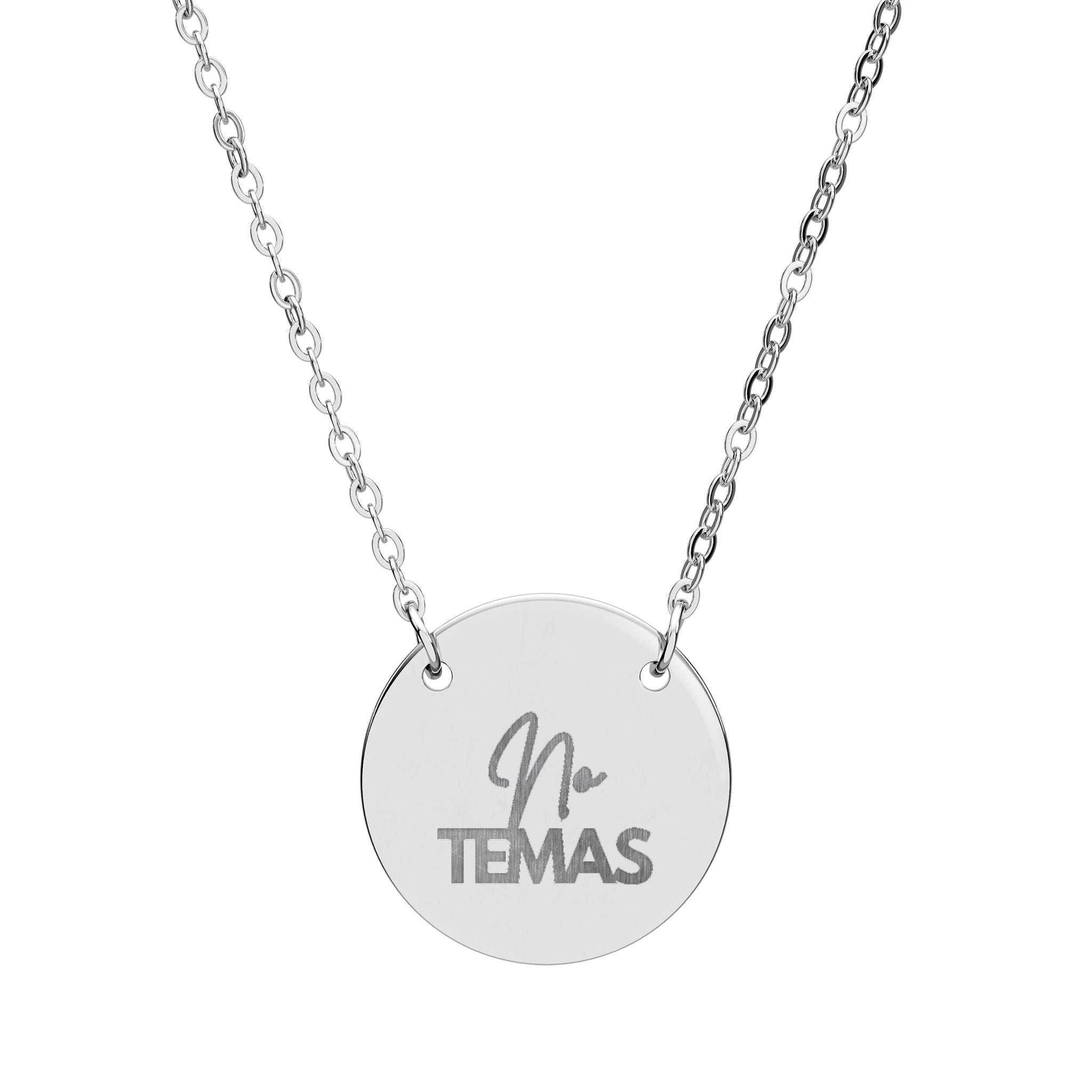 Handwritten Name Engraved Circle Necklace | Personalized Engraving