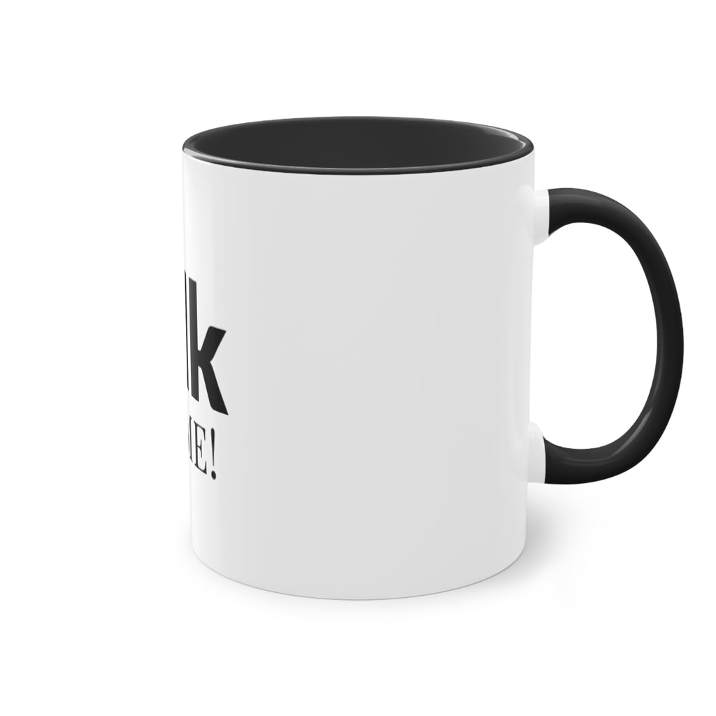 Talk To Me! Two-Tone Coffee Mug – 11oz Bold Typography Conversation Starter