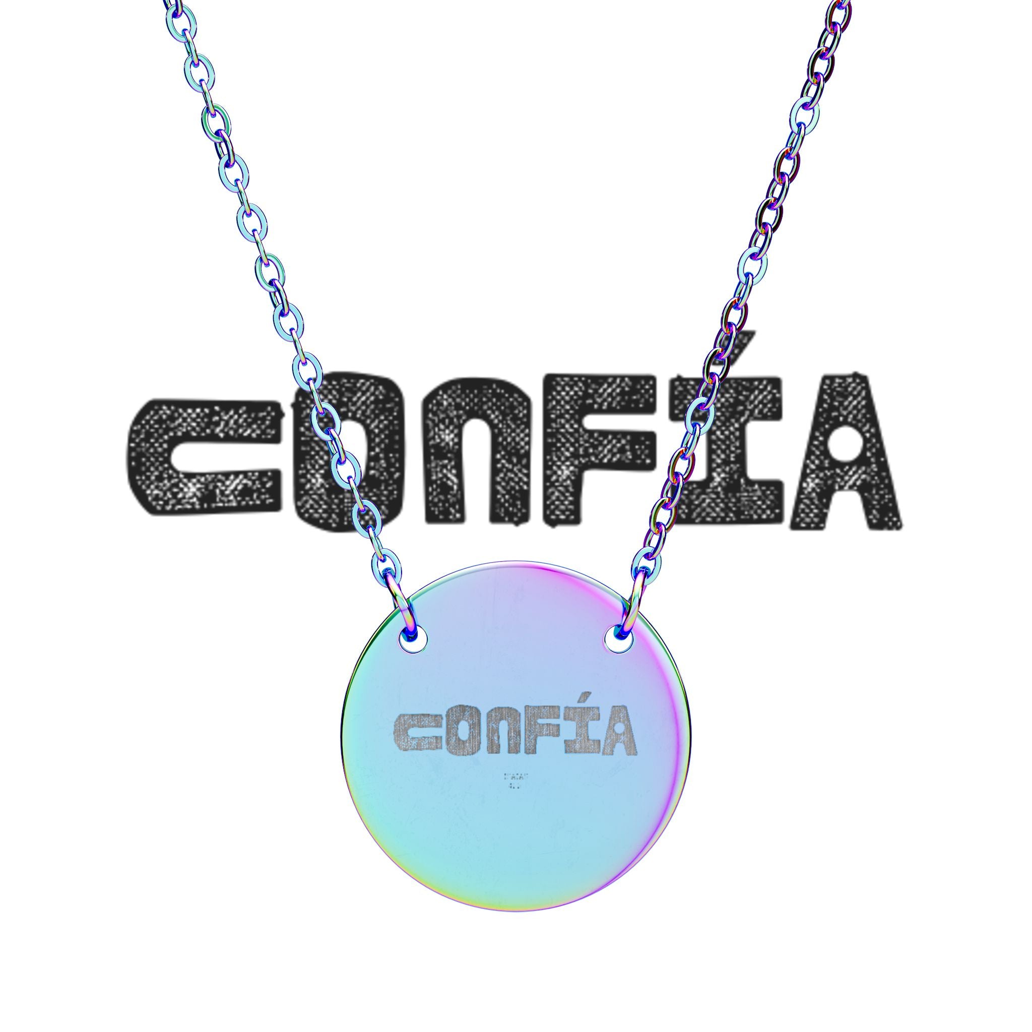 Engravable Circle Necklace, Personalized Round Pendant Necklace | Silver or Rose Gold