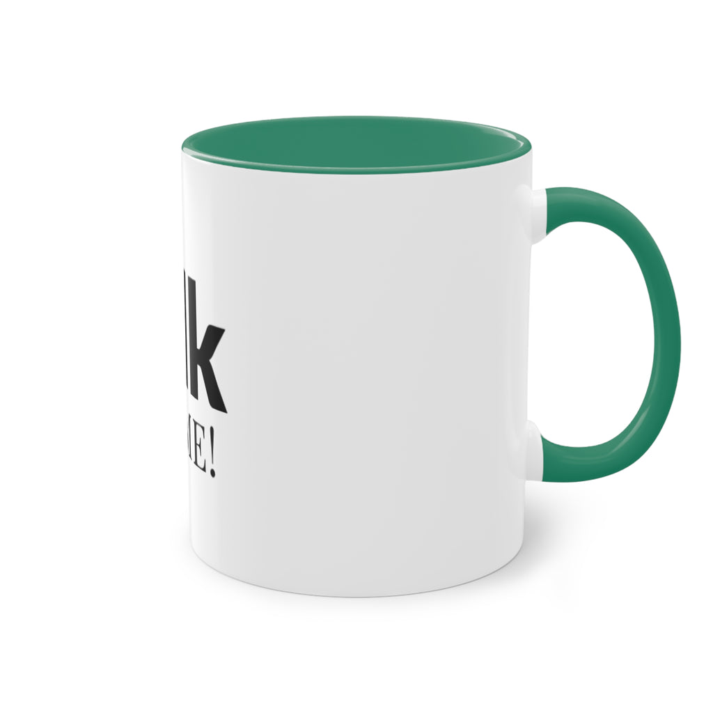 Talk To Me! Two-Tone Coffee Mug – 11oz Bold Typography Conversation Starter