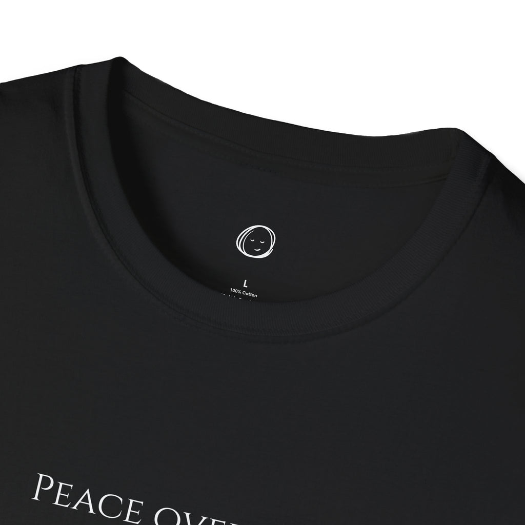 Peace Over Noise T-Shirt — Minimalist Mindfulness Tee