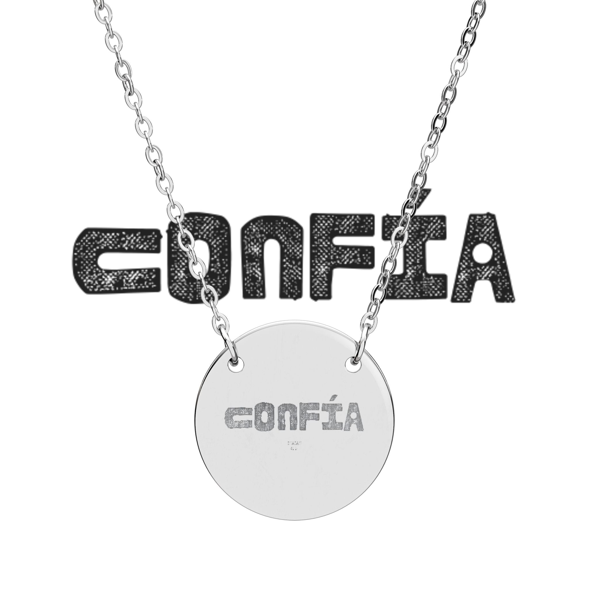 Engravable Circle Necklace, Personalized Round Pendant Necklace | Silver or Rose Gold