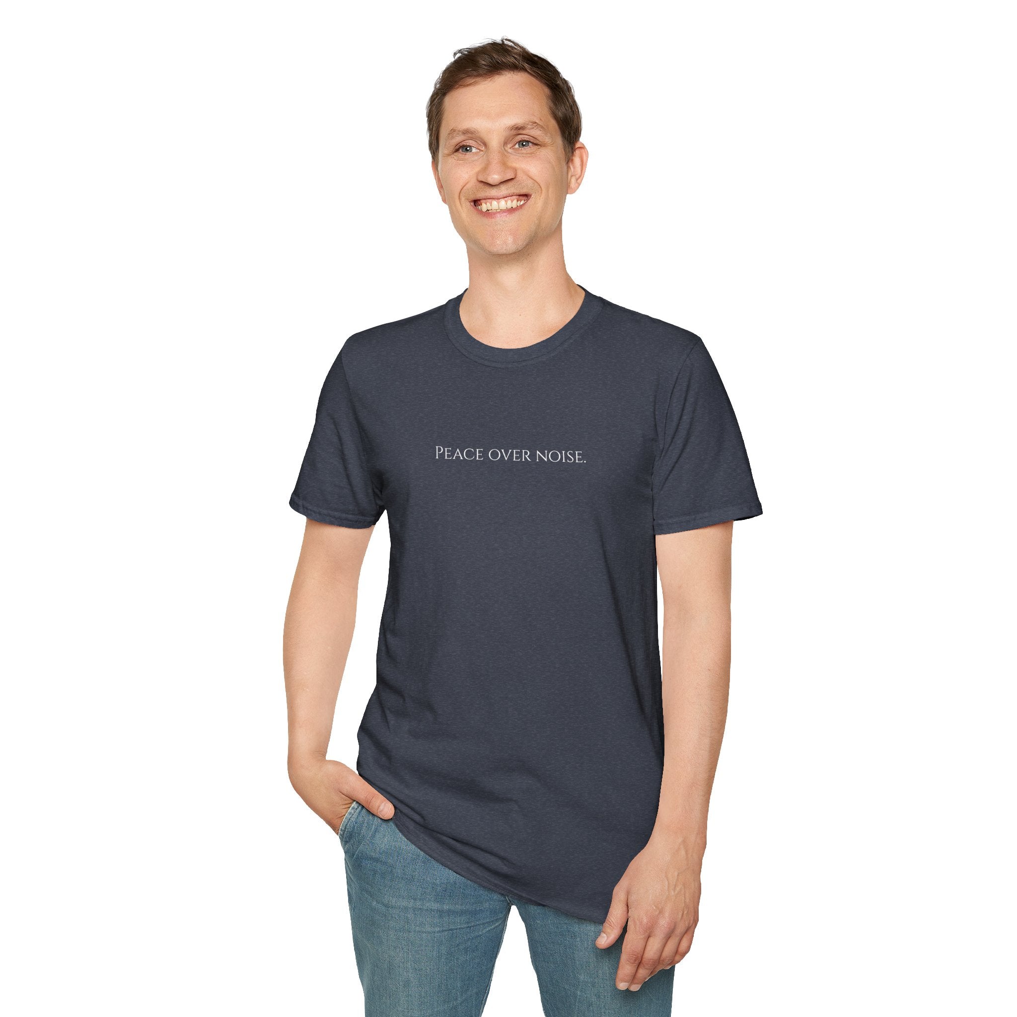 Peace Over Noise T-Shirt — Minimalist Mindfulness Tee