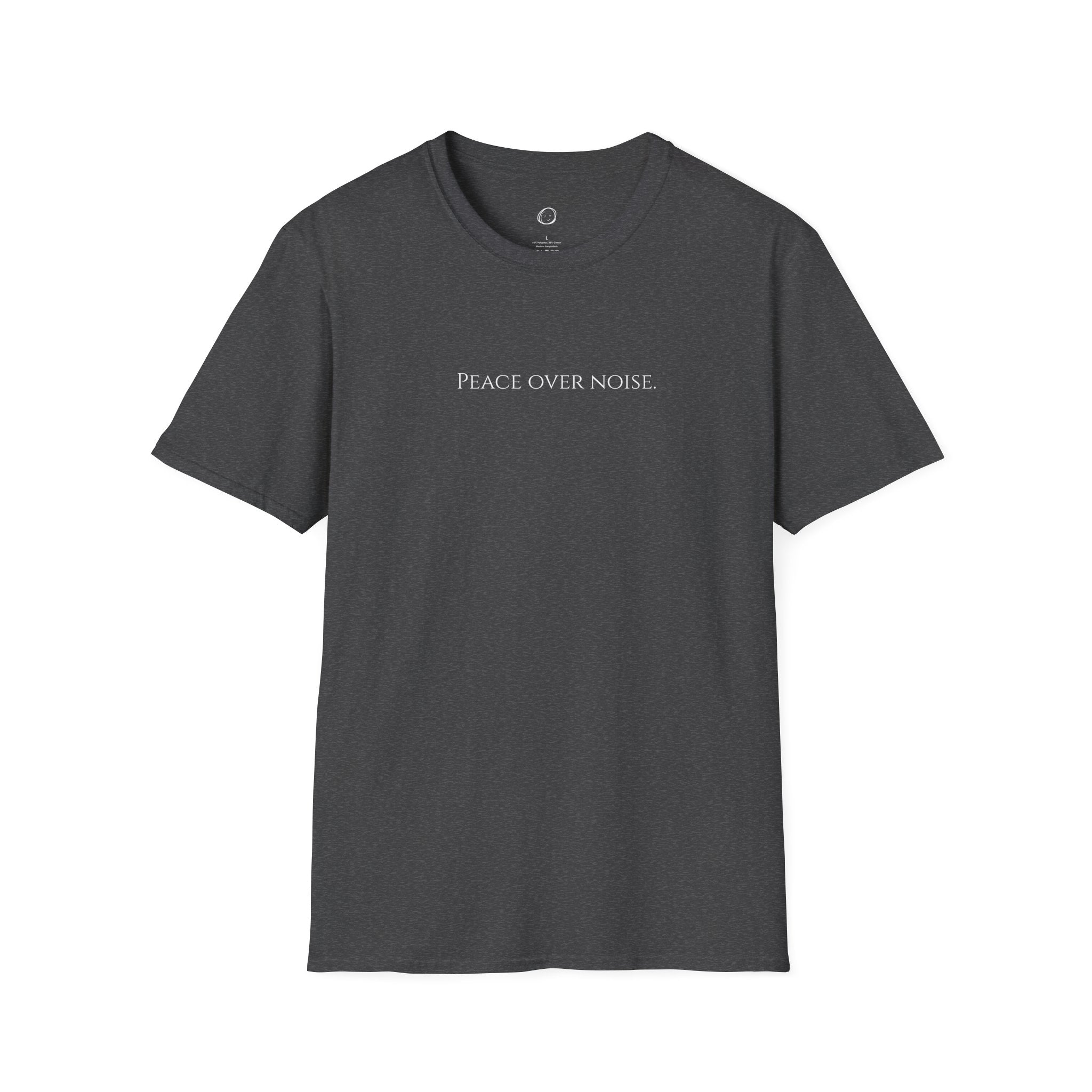 Peace Over Noise T-Shirt — Minimalist Mindfulness Tee