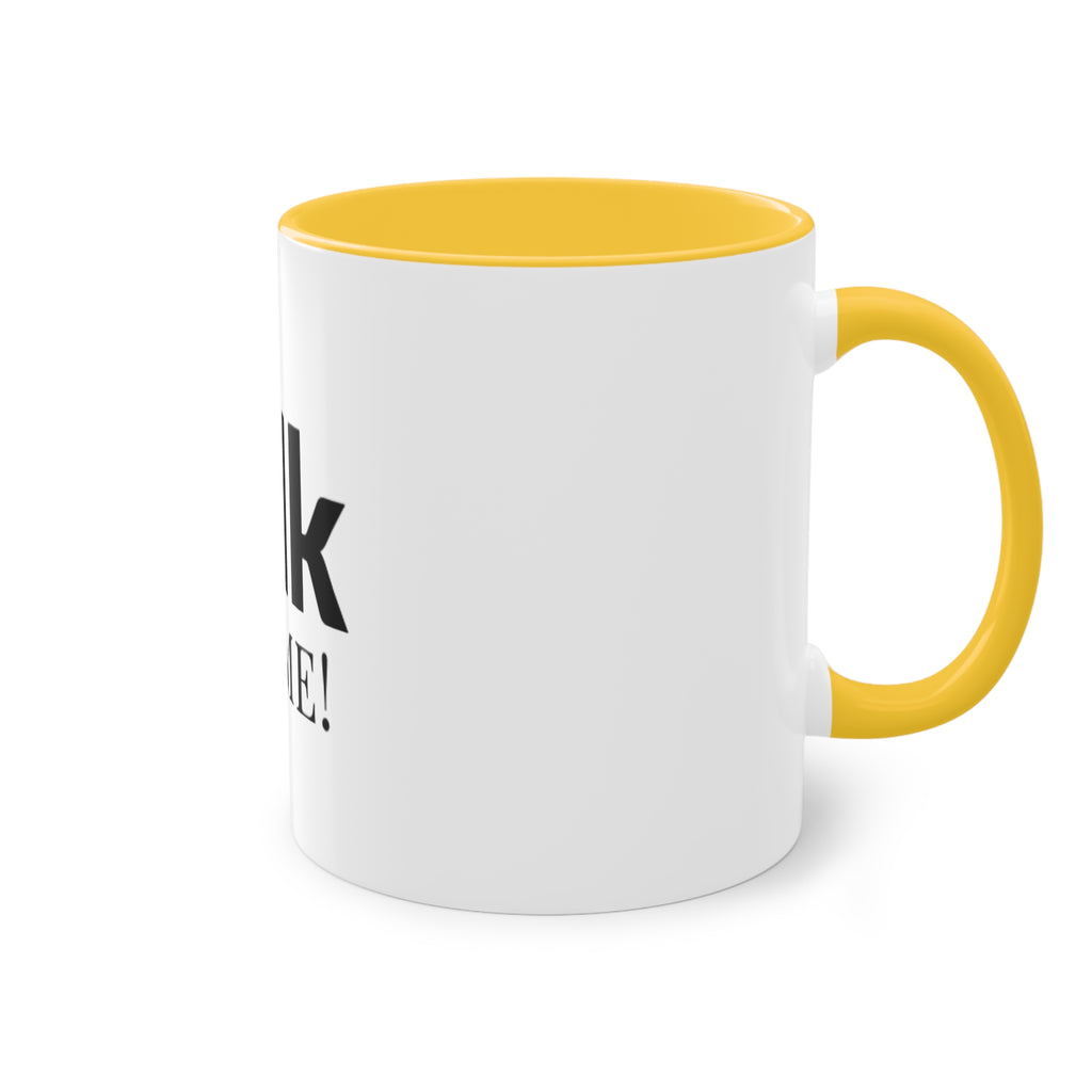 Talk To Me! Two-Tone Coffee Mug – 11oz Bold Typography Conversation Starter