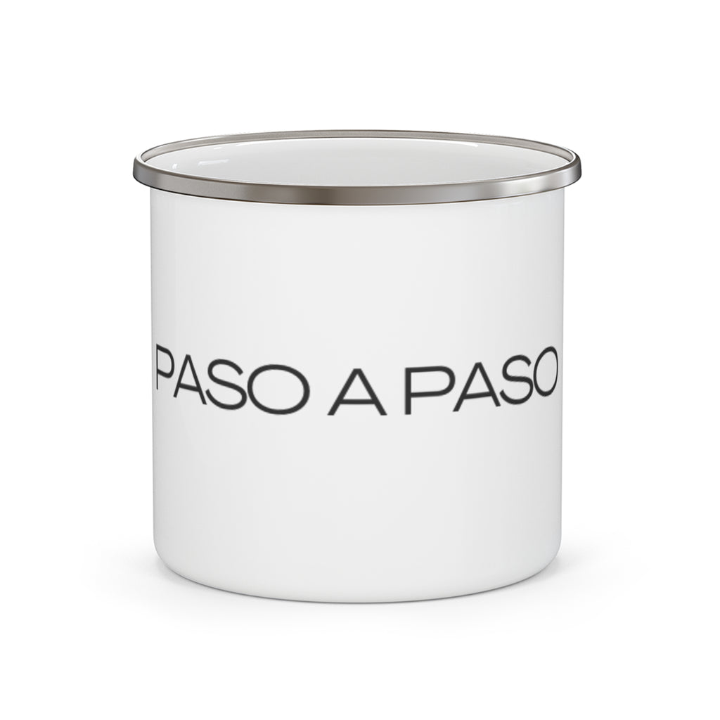 Paso a Paso Enamel Camping Mug | Spanish Phrase Minimalist Camper Cup
