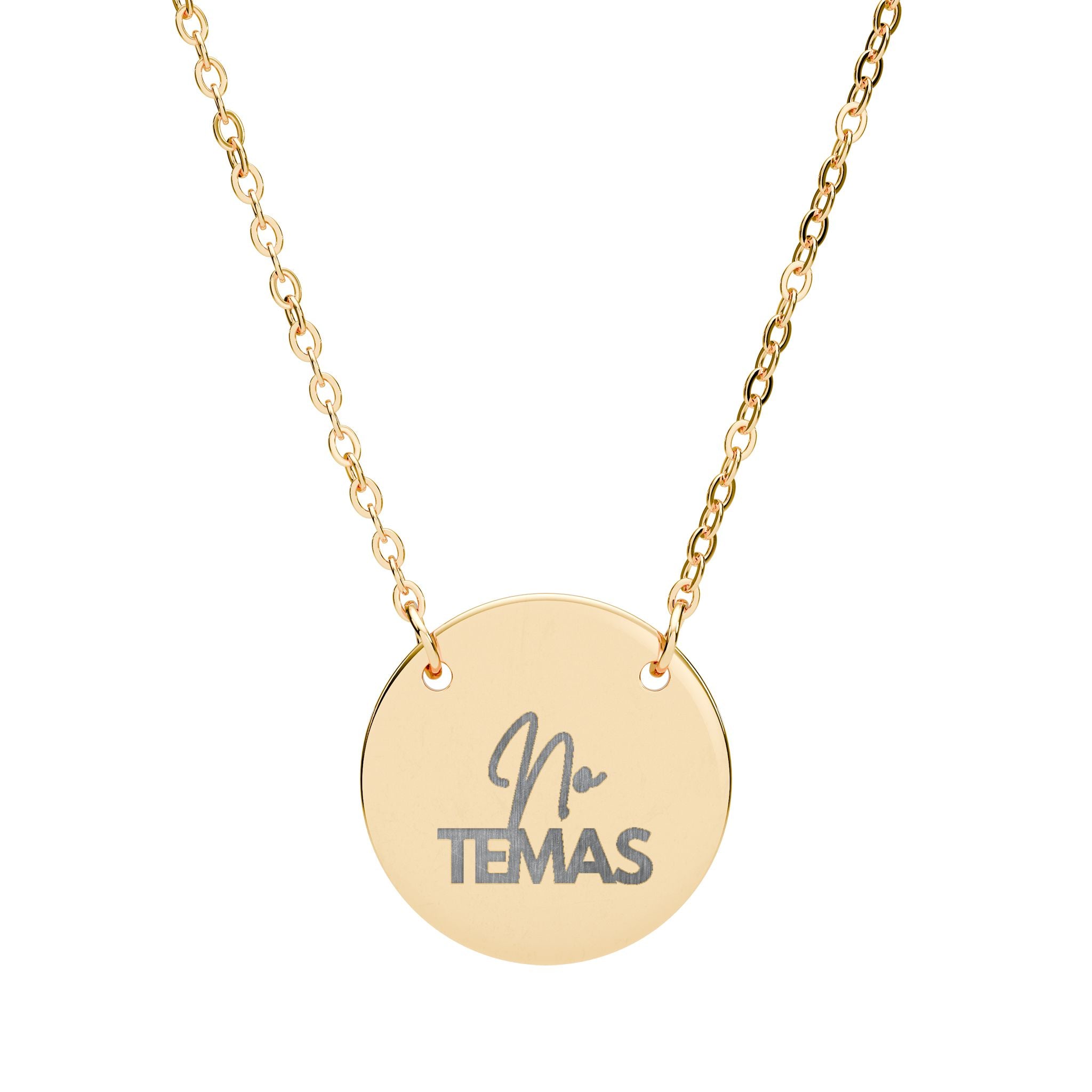 Handwritten Name Engraved Circle Necklace | Personalized Engraving