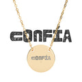 Engravable Circle Necklace, Personalized Round Pendant Necklace | Silver or Rose Gold
