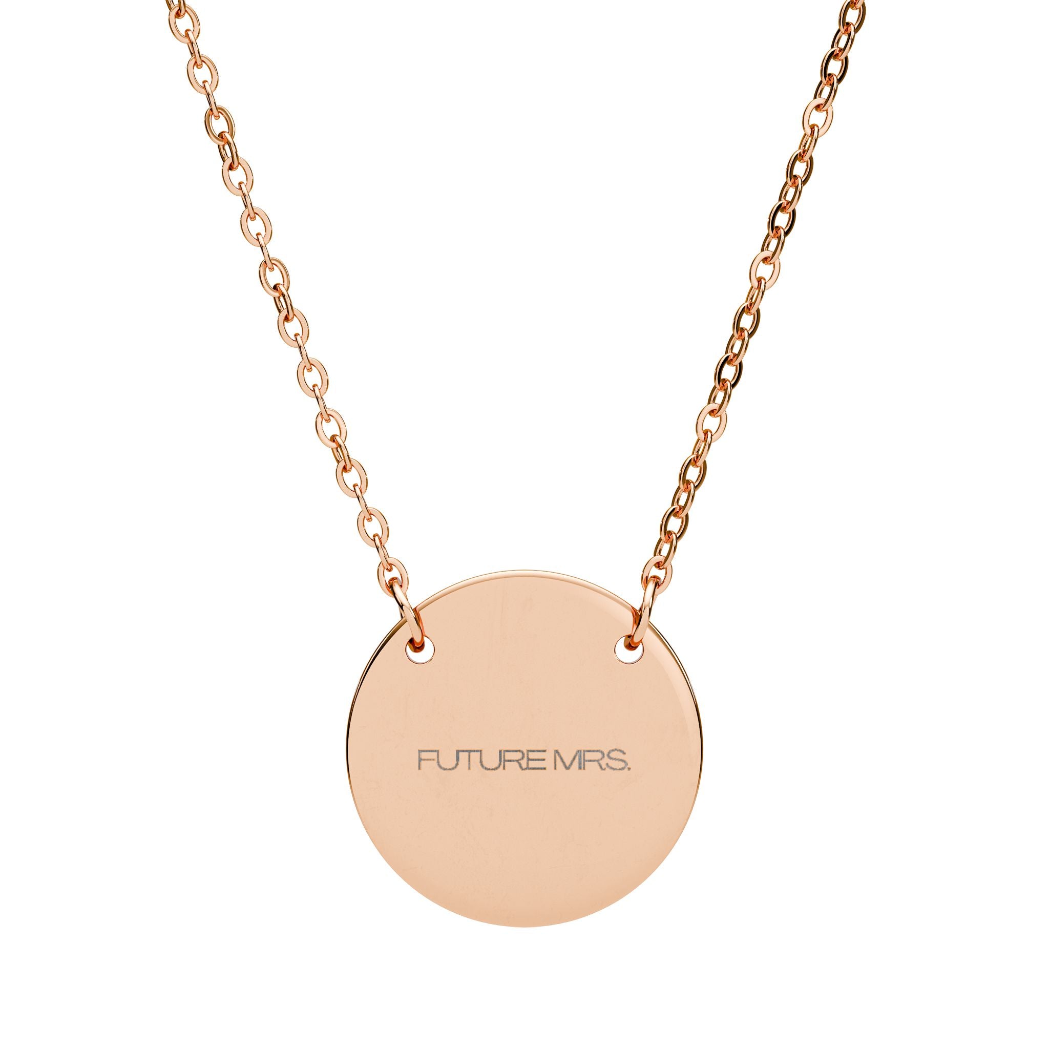 Engraved Round Disk Necklace, Circle Pendant Necklace | Personalized Engraving