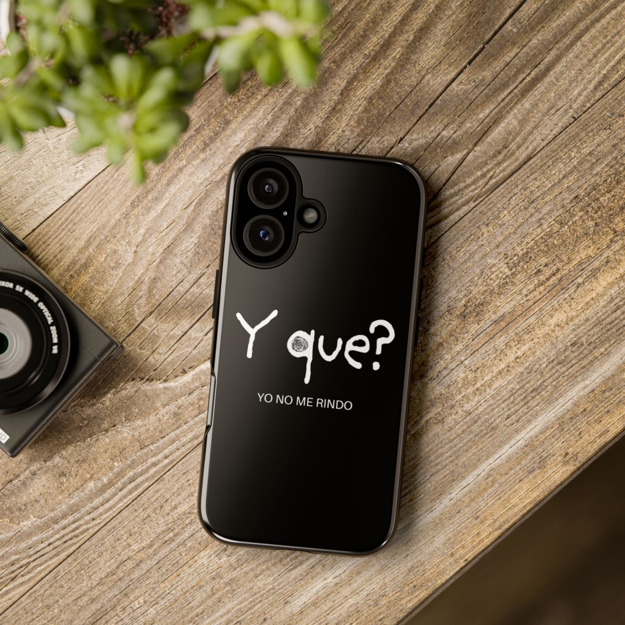 Phone Case — "Y que? Yo no me rindo" Black Tough Protective Cover