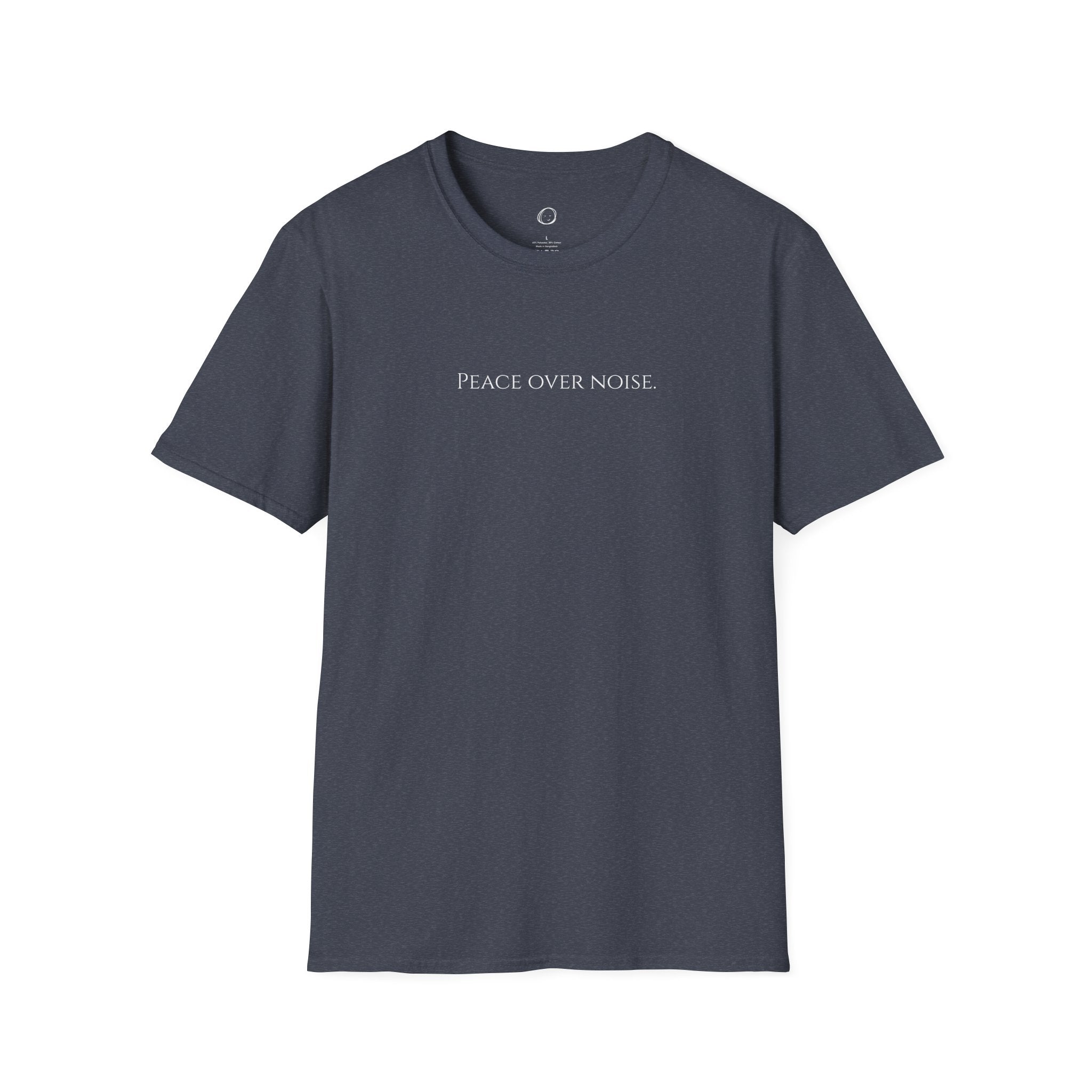 Peace Over Noise T-Shirt — Minimalist Mindfulness Tee